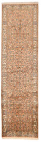  Kashmir Puri Di Seta Tappeto 78X288 In Seta Beige/Arancione Piccolo Carpetvista