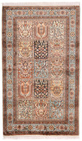  95X156 Kashmir Pure Silk Rug Brown/Beige India Carpetvista