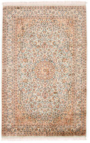 98X152 Kashmir Ren Silke Teppe Orientalsk Beige/Oransje (Silke, India) Carpetvista