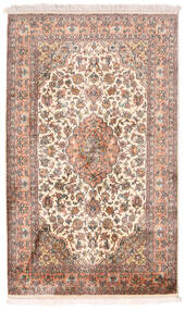  97X159 Kashmir Pure Silk Rug Beige/Brown India Carpetvista