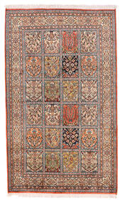 93X155 Kashmir Äkta Silke Matta Orientalisk Brun/Beige (Silke, Indien) Carpetvista