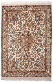 Kashmir Pure Silk Rug 65X94 Brown/Beige Silk, India Carpetvista