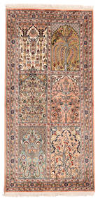 Kashmir Pure Silk Rug 77X156 Brown/Beige Silk, India Carpetvista