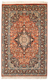  Kashmir Pure Silk Rug 63X100 Silk Brown/Beige Small Carpetvista
