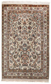 Kashmir Pure Silk Rug 62X97 Brown/Beige Silk, India Carpetvista