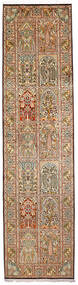  Kashmir Puri Di Seta Tappeto 79X305 In Seta Arancione/Beige Piccolo Carpetvista