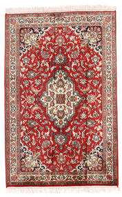 Kashmir Pure Silk Rug 63X97 Red/Beige Silk, India Carpetvista