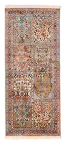 絨毯 カシミール ピュア シルク 78X182 廊下 カーペット 茶色/ベージュ (絹, インド)