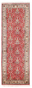  Kashmir Pura Seda Tapete 65X189 De Seda Vermelho/Bege Pequeno Carpetvista