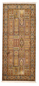  Kashmir Puri Di Seta Tappeto 78X179 In Seta Arancione/Marrone Piccolo Carpetvista