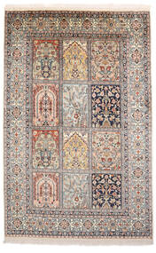93X143 絨毯 カシミール ピュア シルク オリエンタル ベージュ/グレー (絹, インド) Carpetvista