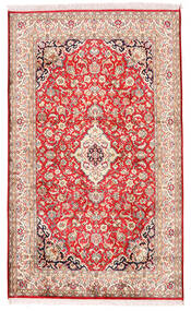94X160 Kashmir Pure Silke Tæppe Orientalsk Rød/Beige (Silke, Indien) Carpetvista