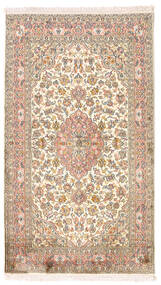 94X164 Kashmir Ren Silke Teppe Orientalsk Beige/Vit (Silke, India) Carpetvista