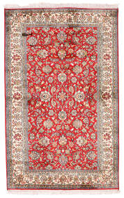 97X154 Kashmir Ren Silke Teppe Orientalsk Beige/Rød (Silke, India) Carpetvista