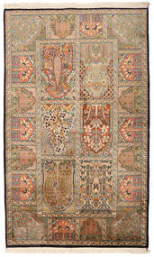 94X157 Kashmir Pure Silk Rug Oriental Beige/Orange (Silk, India) Carpetvista