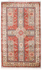 95X157 Kashmir Ren Silke Teppe Orientalsk Rød/Beige (Silke, India) Carpetvista
