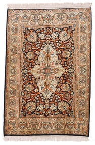 絨毯 オリエンタル カシミール ピュア シルク 63X95 ベージュ/茶色 (絹, インド)