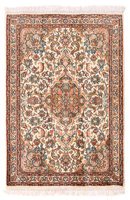  64X94 Kashmir Pure Silk Rug Beige/Brown India Carpetvista