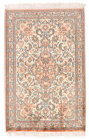 64X97 絨毯 カシミール ピュア シルク オリエンタル ベージュ/オレンジ (絹, インド) Carpetvista