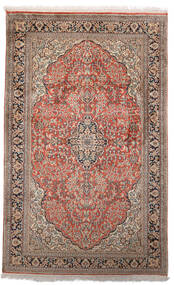 絨毯 カシミール ピュア シルク 96X154 茶色/オレンジ (絹, インド)