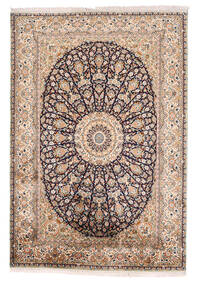 125X185 Kashmir Ren Silke Teppe Orientalsk Beige/Brun (Silke, India) Carpetvista