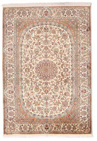 絨毯 カシミール ピュア シルク 128X184 ベージュ/オレンジ (絹, インド)