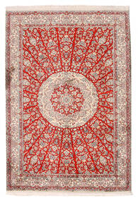 Tapete Oriental Kashmir Pura Seda 129X188 Vermelho/Bege (Seda, Índia)