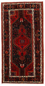 絨毯 ハマダン 133X255 ダークレッド/レッド (ウール, ペルシャ/イラン)