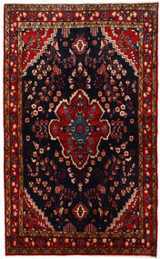 絨毯 ナハバンド 134X221 ブラック/ダークレッド (ウール, ペルシャ/イラン)