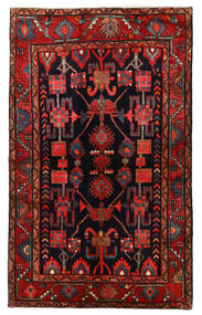 絨毯 ハマダン 133X219 レッド/ブラック (ウール, ペルシャ/イラン)
