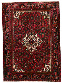  150X209 Hosseinabad Matot Matto Tummanpunainen/Punainen Persia/Iran Carpetvista