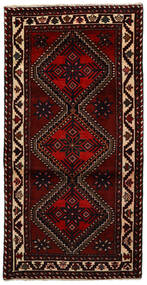 86X171 Bakhtiar Orientalisk Hallmatta Mörkröd/Röd (Ull, Persien/Iran) Carpetvista