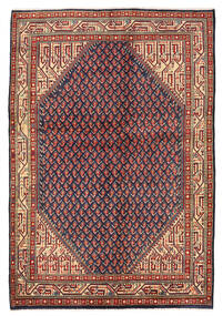  Oosters Sarough Mir Vloerkleed 139X203 Rood/Donkerpaars Wol, Perzië/Iran Carpetvista