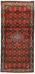85X185 Tapete Hosseinabad Oriental Passadeira Castanho/Vermelho (Lã, Pérsia/Irão) Carpetvista
