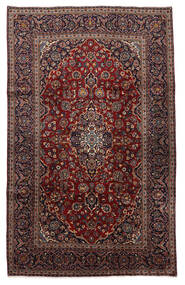 210X326 Tapete Oriental Kashan Preto/Vermelho Escuro (Lã, Pérsia/Irão) Carpetvista