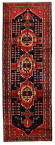 絨毯 ペルシャ ハマダン 105X301 廊下 カーペット ブラック/レッド (ウール, ペルシャ/イラン)