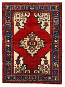  Orientalischer Nahavand Teppich 138X188 Rot/Dunkellila Wolle, Persien/Iran Carpetvista