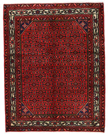  Orientalisk Hosseinabad Matta 157X200 Brun/Mörkröd Ull, Persien/Iran Carpetvista