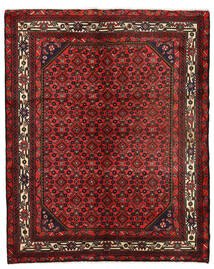  Persischer Hosseinabad Teppich 151X190 Braun/Rot (Wolle, Persien/Iran)