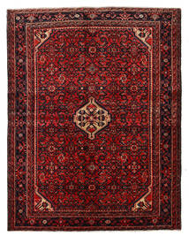  Persialainen Hosseinabad Matot Matto 150X194 Tummanpunainen/Punainen (Villa, Persia/Iran)