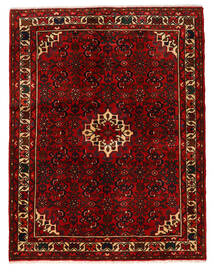  Persischer Hosseinabad Teppich 150X193 Dunkelrot/Braun (Wolle, Persien/Iran)