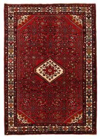 140X200 絨毯 オリエンタル ホセイナバード ダークレッド/レッド (ウール, ペルシャ/イラン) Carpetvista