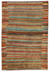 絨毯 Moroccan Berber - Afghanistan 124X180 茶色/グリーン (ウール, アフガニスタン)