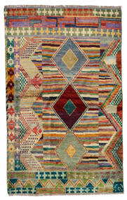 絨毯 Moroccan Berber - Afghanistan 125X202 オレンジ/グレー (ウール, アフガニスタン)
