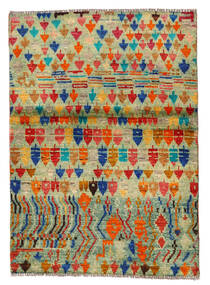 Moroccan Berber - Afghanistan Teppich 96X136 Grün/Orange Wolle, Afghanistan Carpetvista