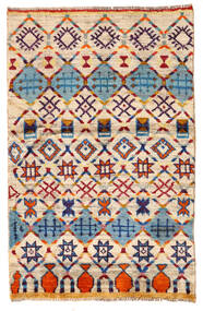  Moroccan Berber - Afghanistan 87X135 ウール 絨毯 ベージュ/ダークパープル 小 Carpetvista