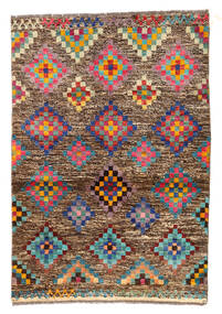 89X130 Moroccan Berber - Afghanistan Vloerkleed Modern Bruin/Oranje (Wol, Afghanistan) Carpetvista