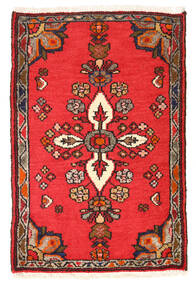  Persischer Hamadan Teppich 50X75 Rot/Dunkelrot (Wolle, Persien/Iran)