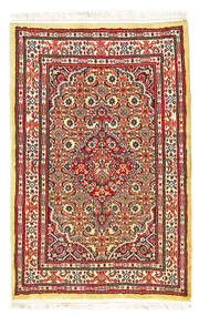  Persisk Moud Teppe 59X92 Rød/Beige ( Persia/Iran)