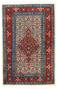 58X90 Alfombra Moud Oriental Rojo/Gris (Lana, Persia/Irán) Carpetvista